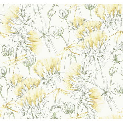 A-Street Prints Mariell Gold Dragonfly Wallpaper