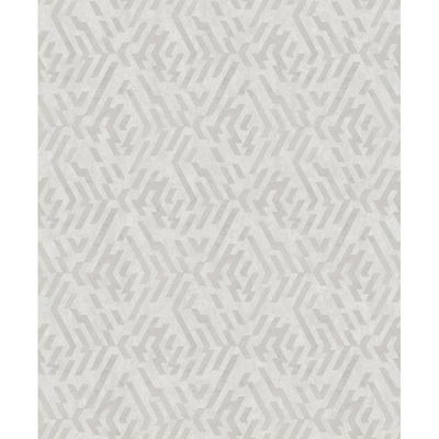 A-Street Prints Kila Platinum Geometric Wallpaper