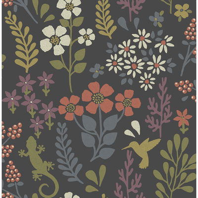 Advantage Karina Charcoal Meadow Wallpaper