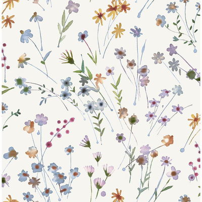 Advantage Heidi Peach Watercolor Florals Wallpaper