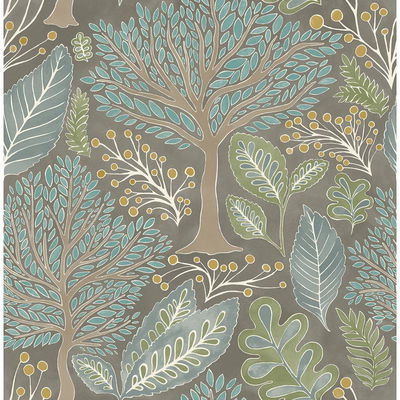 Advantage Kiah Taupe Forest Wallpaper