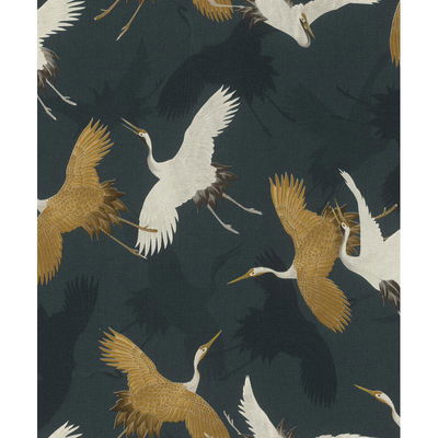 Advantage Kusama Dark Blue Crane Wallpaper
