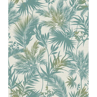 Advantage Saura Teal Frond Wallpaper