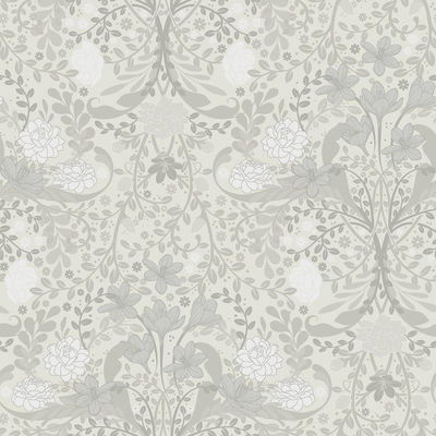 A-Street Prints Froso Light Grey Garden Damask Wallpaper