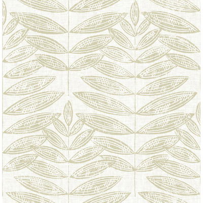 A-Street Prints Akira Taupe Leaf Wallpaper