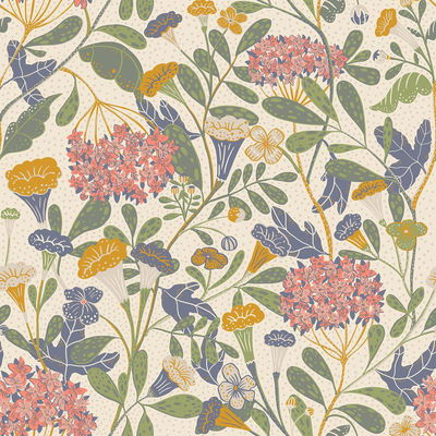 A-Street Prints Hybbe Multicolor Hydrangea Garden Wallpaper