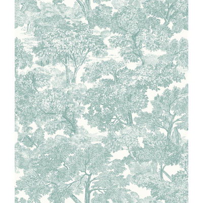 Chesapeake Spinney Teal Toile Wallpaper