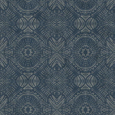 Chesapeake Java Navy Medallion Wallpaper