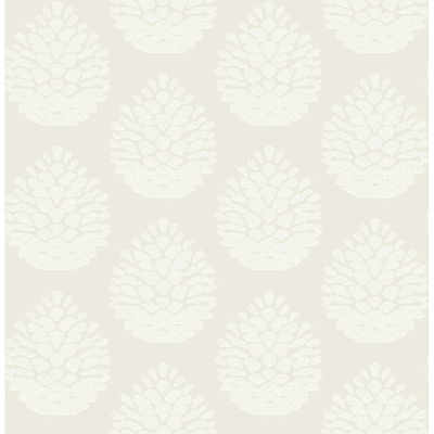 Chesapeake Totem Eggshell Pinecone Wallpaper
