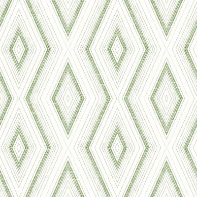Chesapeake Santa Green Green Geometric Wallpaper