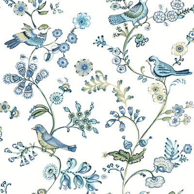 Chesapeake Jinjur Teal Bird Trail Wallpaper