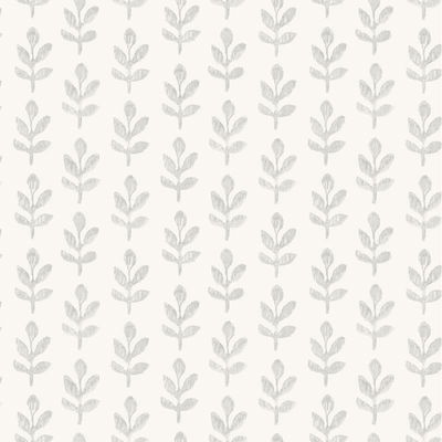 Chesapeake Whiskers Light Grey Leaf Wallpaper