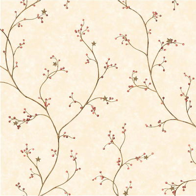 Chesapeake Justine Khaki Berry Trail Wallpaper