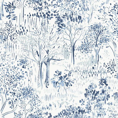 Chesapeake Walden Navy Forest Wallpaper