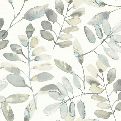 Chesapeake Pinnate Grey Leaves Wallpaper
