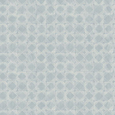 Chesapeake Button Block Blue Geometric Wallpaper