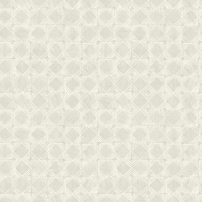 Chesapeake Button Block Light Grey Geometric Wallpaper