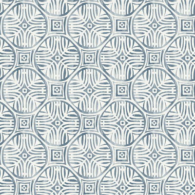 Chesapeake Sandee Navy Medallion Wallpaper