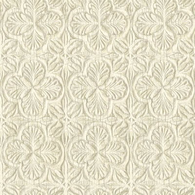 Chesapeake Karachi Cream Wooden Damask Wallpaper