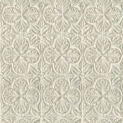 Chesapeake Karachi Aqua Wooden Damask Wallpaper