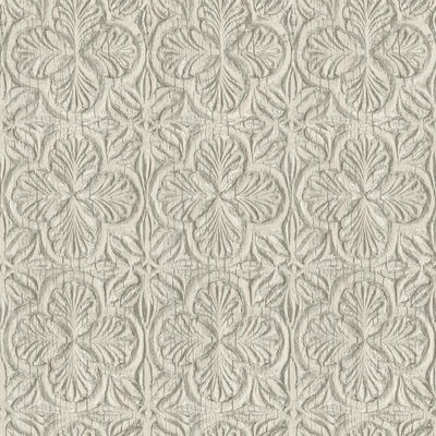 Chesapeake Karachi Taupe Wooden Damask Wallpaper