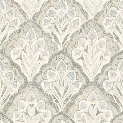 Chesapeake Mimir Grey Quilted Damask Wallpaper