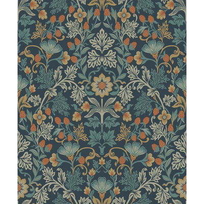 Eijffinger Lila Blue Strawberry Floral Wallpaper