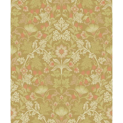 Eijffinger Lila Gold Strawberry Floral Wallpaper