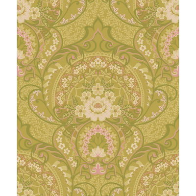 Eijffinger Nasrin Chartreuse Damask Wallpaper