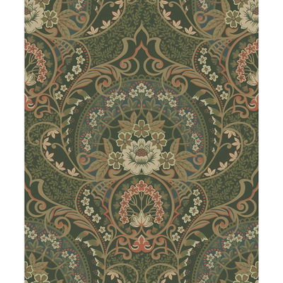 Eijffinger Nasrin Dark Green Damask Wallpaper