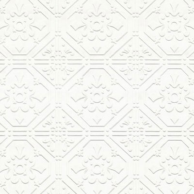 Brooklyn White Tin Paintable Wallpaper