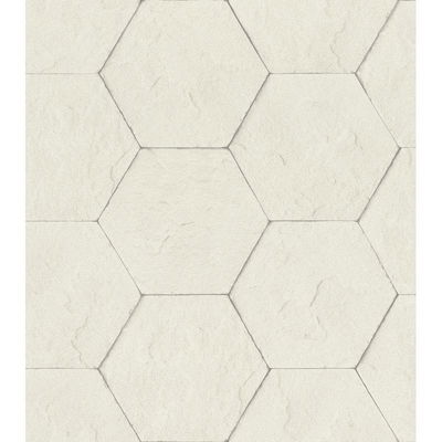 Advantage Bascom Dove Stone Hexagon Wallpaper