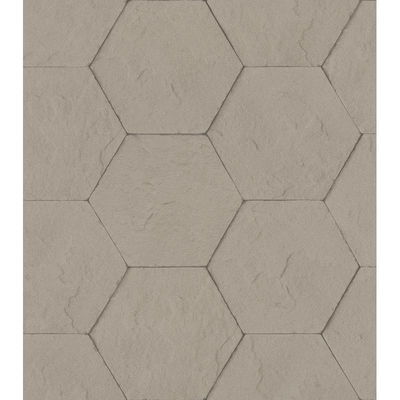 Advantage Bascom Light Grey Stone Hexagon Wallpaper