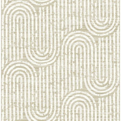 A-Street Prints Trippet Light Brown Zen Waves Wallpaper