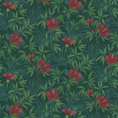 Advantage Malecon Green Floral Wallpaper