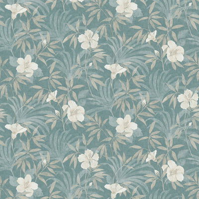 Advantage Malecon Aqua Floral Wallpaper