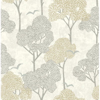 A-Street Prints Lykke Neutral Textured Tree Wallpaper