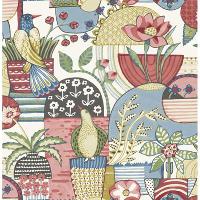 A-Street Prints Fika Rose Blissful Birds & Blooms Wallpaper
