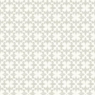 Chesapeake Remy Light Grey Fleur Tile Wallpaper