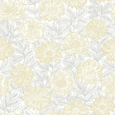 Chesapeake Faustin Yellow Floral Wallpaper