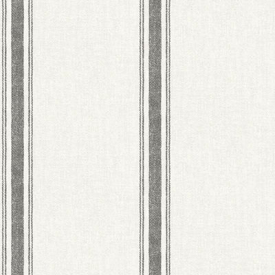 Chesapeake Linette Black Fabric Stripe Wallpaper