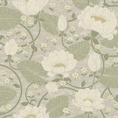 A-Street Prints Eva Light Grey Lotus Dreams Wallpaper