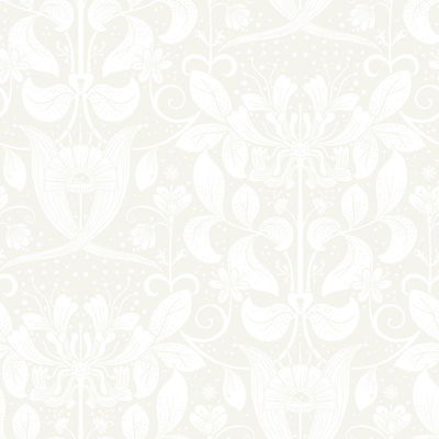 A-Street Prints Berit Bone Floral Crest Wallpaper