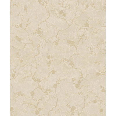 A-Street Prints Mahina Gold Floral Vine Wallpaper