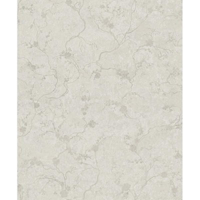 A-Street Prints Mahina Silver Floral Vine Wallpaper