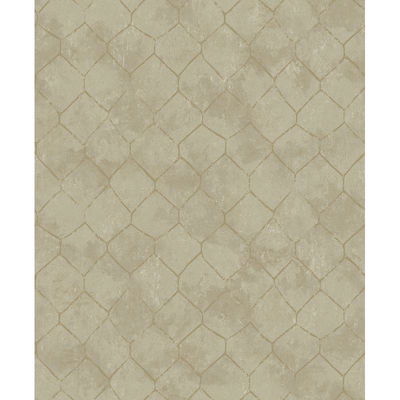 A-Street Prints Rauta Gold Hexagon Tile Wallpaper