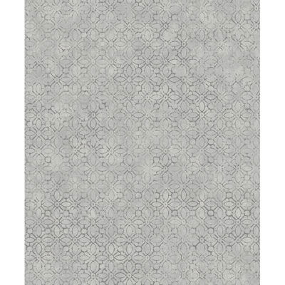A-Street Prints Khauta Sterling Floral Geometric Wallpaper