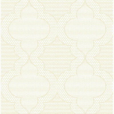A-Street Prints Ernest Yellow Quilted Quatrefoil Wallpaper