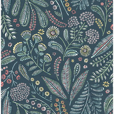 A-Street Prints Briar Teal Floral Wallpaper