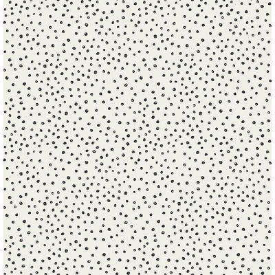 A-Street Prints Cassie Black Petite Polka Wallpaper